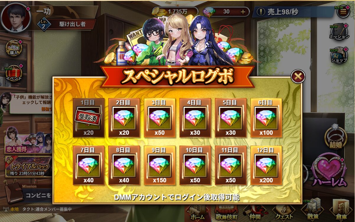 ハーレムオブトーキョーX 課金アイテム